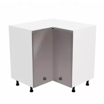 Spodná rohová skrinka, biela / šedá extra vysoký lesk, AURORA D90N