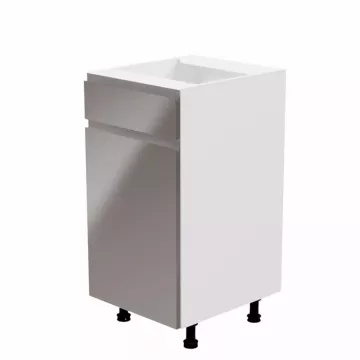 Spodná skrinka, biela / šedá extra vysoký lesk, ľavá, AURORA D40S1
