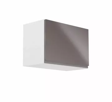 Horná skrinka, biela / šedý extra vysoký lesk, AURORA G60K