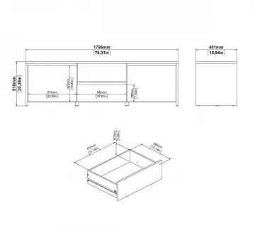  TV stolk Nerea 315 jackson hickory/biely lesk