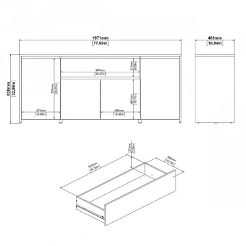 Komoda Nerea 316 jackson hickory/biely lesk