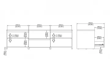  TV stolk Nerea 315 jackson hickory/biely lesk