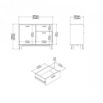 Komoda Iker 716 jackson hickory/biela