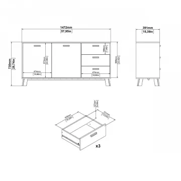 Komoda Iker 715 jackson hickory/biela