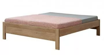 Posteľ Karlo nízke čelo - Dub Nebraska, rovné rohy