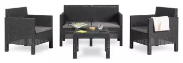 Zhradn plastov set PENELOPE 4 SEATER - Grafit