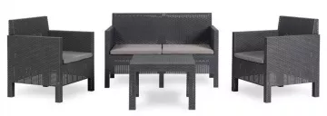 Zhradn plastov set PENELOPE 4 SEATER - Grafit