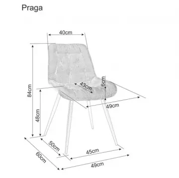 Jedlensk stolika Prego - rozmery