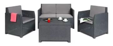 DIANA 4 SEATER zhradn plastov set - grafit